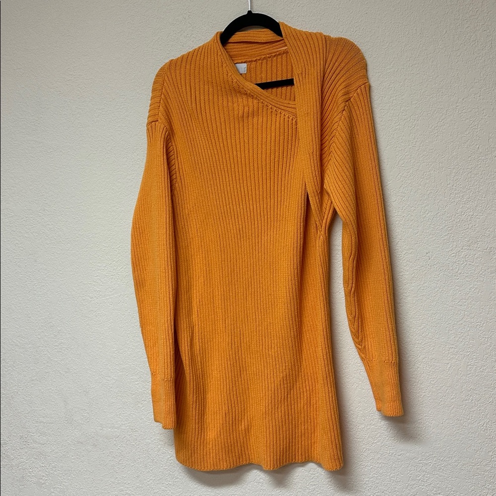 Free People Beach Women's Alba Orange Ribbed Sweater mini dress size S - Picture 3 of 4